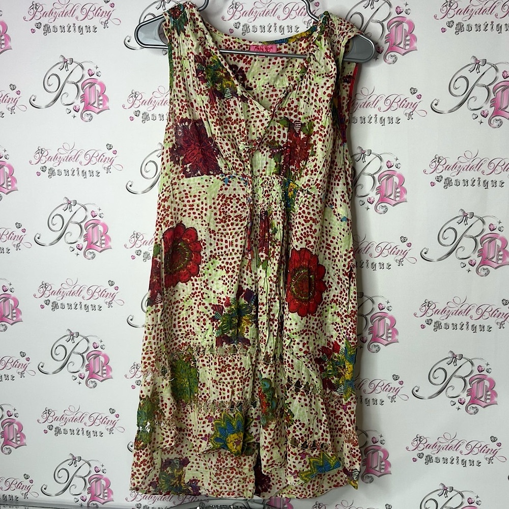 Ruby yaya dress boho flowers Floral Sleeveless Dress pop art style